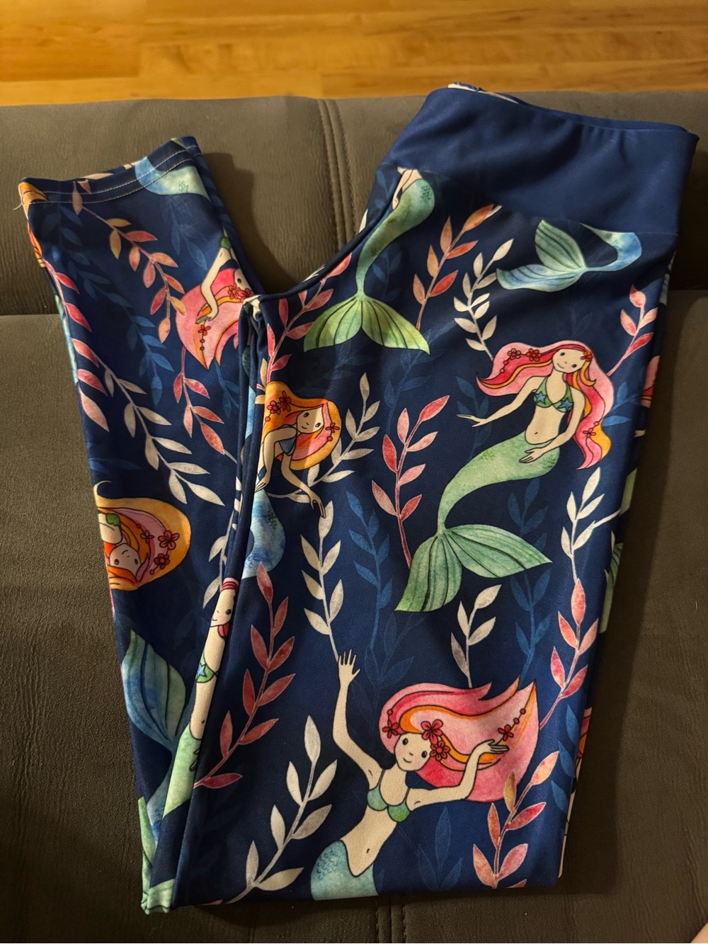 Society 6 Women’s Navy Mermaid Print Leggings